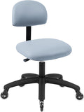 Chair Master FSS Series Square seat Low (18"-23") seat Height Chair. Vinyl-for Office, Garage, Desk, Shop, Computer, Doctor, Medical, Easy to Clean! NO Footring (Gray, Low, Rubber Roller Casters)