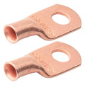 SELTERM 2pcs 8 AWG 1/4" Stud (Wide Pad) Copper Wire Lugs, Battery Lugs,Ring Terminals,Battery Cable Ends, 8 Gauge Ring Terminal Connectors,UL Heavy Duty Bare Copper Eyelets Battery Terminal Connectors