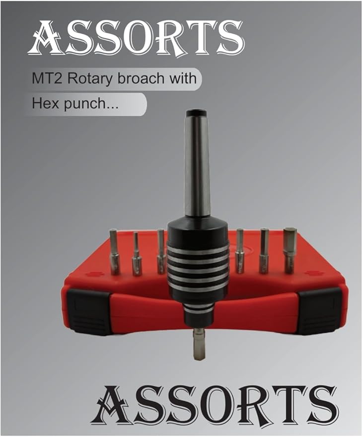 Assorts Lathe's High-Precision Live Revolving Center with MT-2 Shank, Featuring HSS Hex Rotary Broach for Accurate and Efficient Metalworking Operations