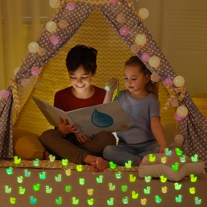 GWAHSA 240pcs Luminous Mini Resin Ducks, Tiny Animals Bulk Glow in The Dark - Image 4