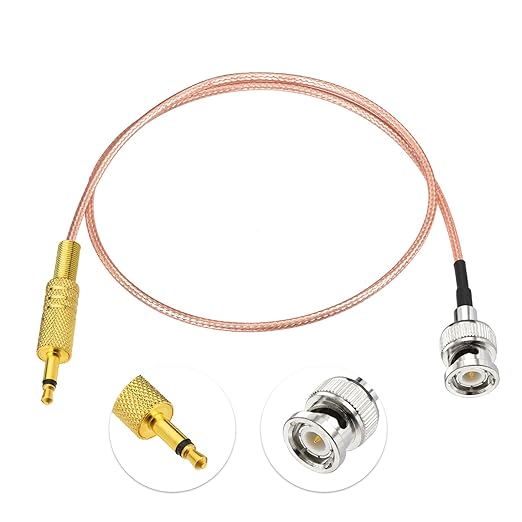 Yuslao BNC Male to 3.5mm Plug Mono TS Audio Extension Cable 50cm 1.6ft for Ham Radio Shortwave Radio Oscilloscope Signal Generator CCTV Surveillance etc (2-Pack)
