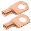 SELTERM 2pcs 8 AWG 5/16" Stud (Wide Pad) Copper Wire Lugs,Battery Lugs,Ring Terminals,Battery Cable Ends, 8 Gauge Ring Terminal Connectors,UL Heavy Duty Bare Copper Eyelets Battery Terminal Connectors