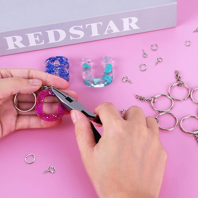 Keychain Rings for Crafts, Flasoo 360Pcs Keychains for Resin Include Key Rings - Image 7