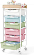 6 Drawer Rolling Cart for Craft Storage, Utility Drawer Organizer by SYKIARIOL