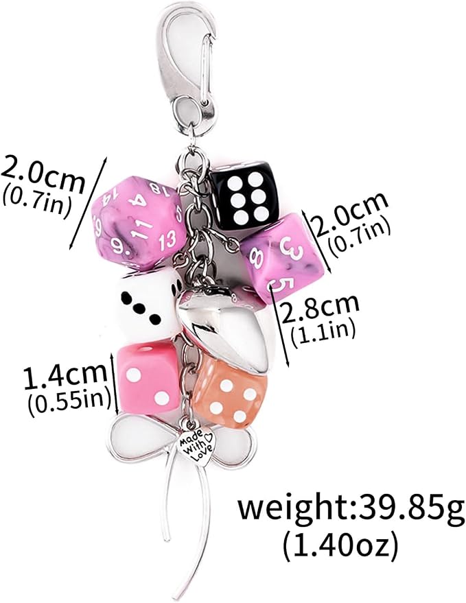 Dice Bag Charms Keychain for Women Men - Image 2