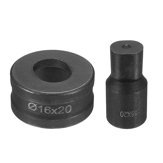HARFINGTON Hydraulic Hole Punch Die Φ16×20mm Oval Hole 40Cr Steel Electric Punching Kit for CH70 Electric Punching Machine, Black