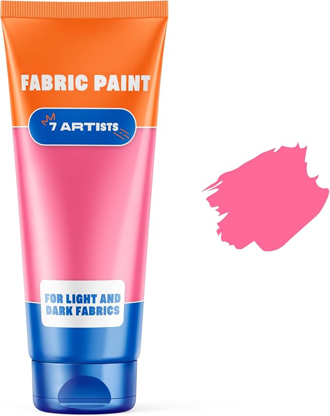 Pink Fabric Paint 2 fl. oz Tube – Permanent Fabric Paint Pink by 7+Artists