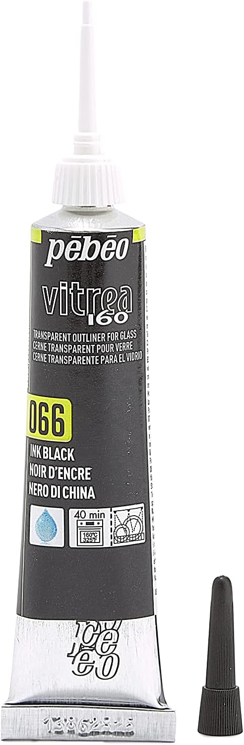 PEBEO Vitrea 160 Glass Paint Outliner, 0.67 Fl Oz, Ink Black - Image 2
