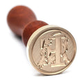 Medieval Initial Alphabet Wax Seal Stamp, Brass Head Wooden Handle, by TELOSMA
