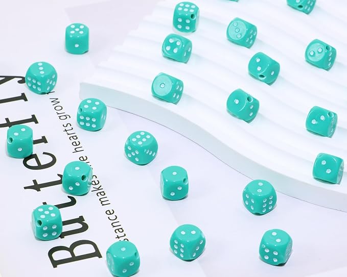 Tupalizy 10mm Acrylic Dice Beads Small 6 Sided Dice Charms - Image 3