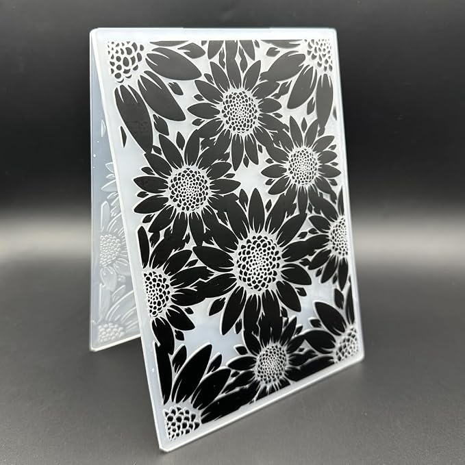 3D Plastic Embossing Folder Template Stereoscopic Sunflower Texture 5x7 Inch - Image 8