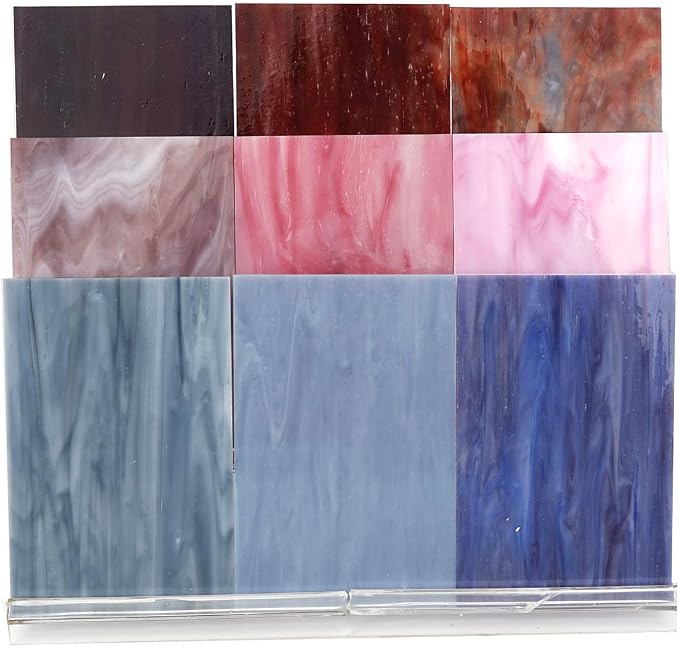 Lanyani（10 Sheets）Variety Stained Glass Sheets 4 x 6 inch Opal Art Glass Pack - Image 2