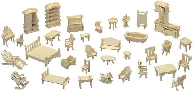 CUTEROOM 3D Wooden Puzzle House, DIY Dollhouse Miniature Kit - Image 5