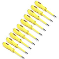 Fielect 10pcs Circuit Tester, Voltage Tester Pen Screwdriver Electric Test Detector, Phillips Screwdriver Test Pencil 100-500V
