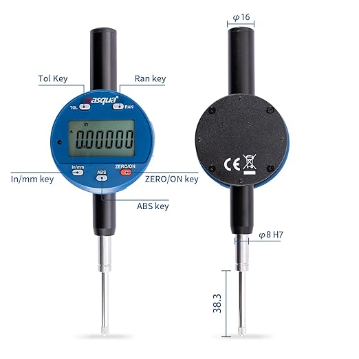 Dasqua Industrial Dial Digital Indicator,0-25.4/0-1.0"