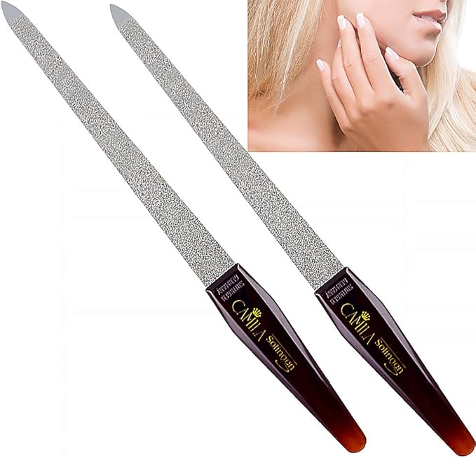 CS19 Sapphire Metal Nail File for Natural Nails Fingernail and Toenail Care, 8" Double Sided Coarse and Fine for Manicure and Pedicure