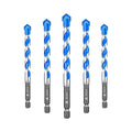 Carbide Drill Bit Set - Dry Drill Bit Set for Masonry, Concrete, Bricks, Wood, Plastic etc(10MM*5Quick-fit Shank)