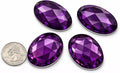 40x30mm Purple Amethyst H105 Large Flat Back Oval Acrylic Rhinestones Cosplay by Allstarco