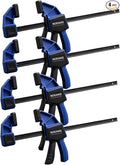 Bar Clamps for Woodworking,4-Pack Wood Clamps 12 Inch Light Duty One-Handed Woodwoking,Quick Grip/Spreader Clamps Set 150LBS Load Limit with Quick Change Button.