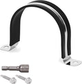 Pipe Clamps 2-1/4 Inches （Φ57MM）- 304 Stainless Steel & Rubber Lining 10 Pack