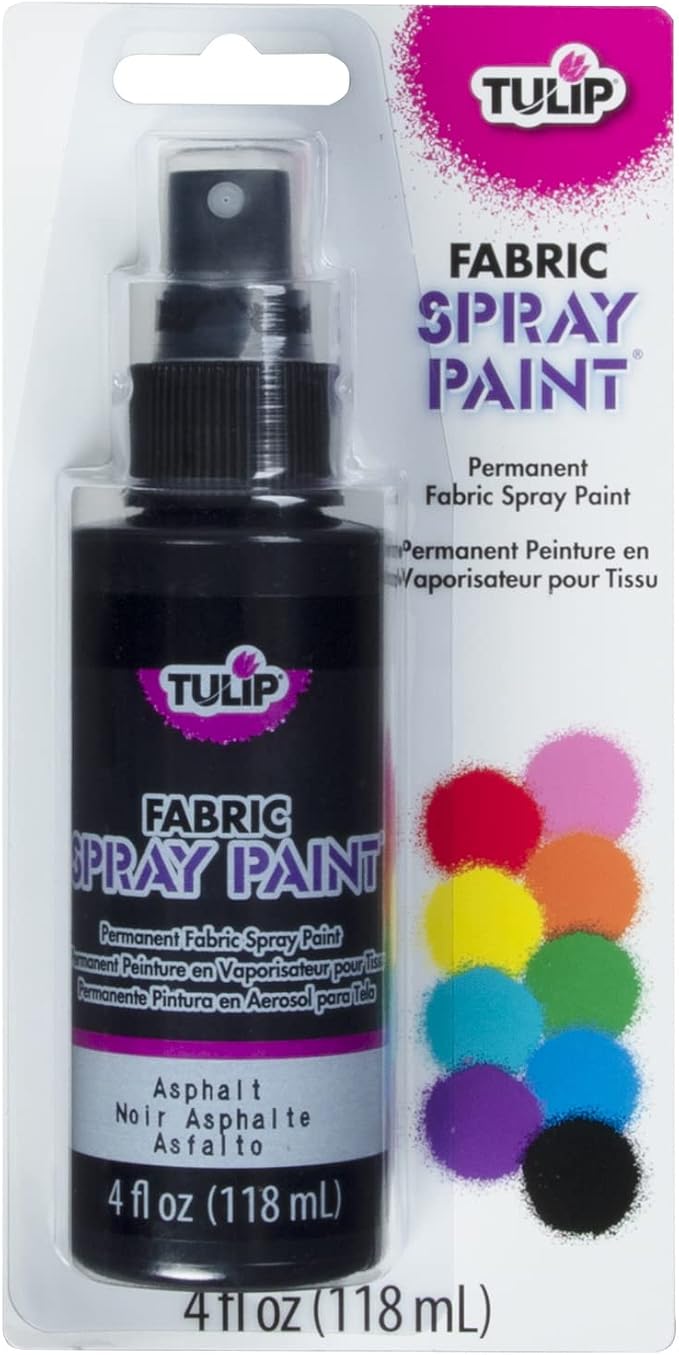 Tulip Fabric Paint, Permanent Spray on Paint, 4 fl oz Black Asphalt by Tulip