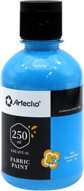 Artecho Blue Fabric Paint, 250 ml / 8.45 oz Permanent Clothing Paint by Artecho