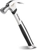 HAUTMEC 16 oz Claw Hammer, Drop Forged Claw Hammers with Magnetic Nail Holder and Firberglass Handle, Curved Jaw of Nail Puller, Smooth Face, HTMAM25003