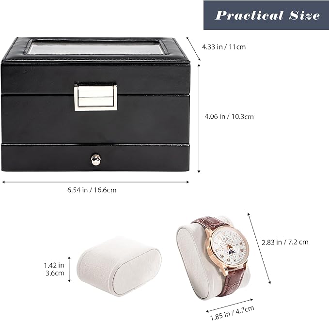 ProCase Watch Box, 3 Slot Watches Display Case - Image 7