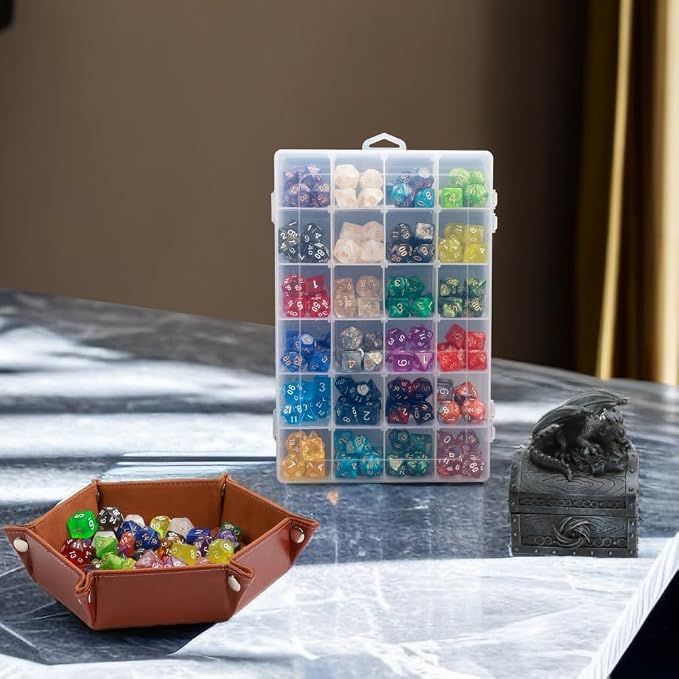 DND Dice Storage Box Each 24 Grids Polyhedral Dice Organizer - Image 6