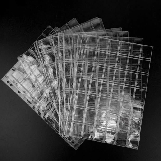 Coin Collecting Pages 5 Sheets 42 Pockets Standard 9Hole Coin Pocket Inserts - Image 3