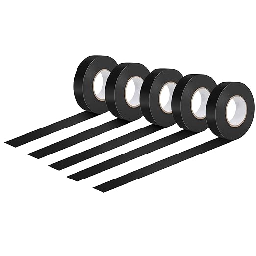 Electrical Tape, Black, 3/4 inch x 65 ft, High Temperature Electric Tape Weatherproof for Home DIY, Repairs, Electrical, Automotive and Equipment, 10-Pack (10)