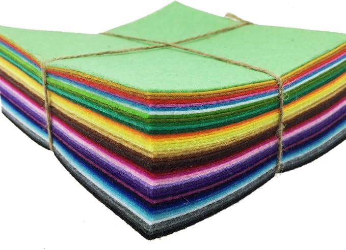 flic-flac 42pcs 8" x8“ Felt Fabric Sheet Assorted Color Felt Pack DIY Craft - Image 2