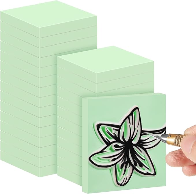 Frienda 24 Pcs 2" x 2" Rubber Carving Blocks Linoleum Blocks by Frienda
