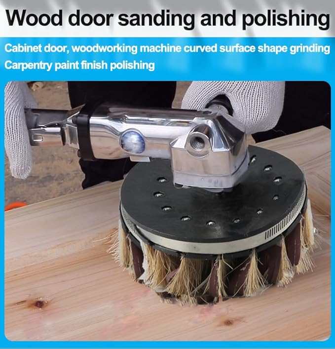 7-Inch Pneumatic Shaped Sander Woodworking Machine Curved Surface Shape Grinding Air Polisher,Lightweight at 5.88lbs,Adjustable Speed Up to 2500rpm Wood Door Polishing and Sanding Tool
