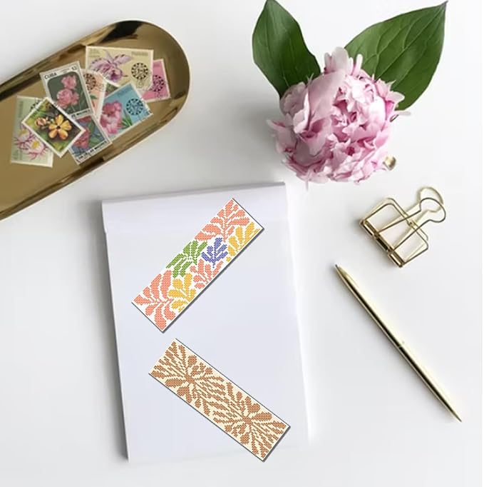FREEBLOSS 6 Set Cross Stitch Bookmark Kits Bohemian Style Stamped Cross Stitch - Image 6