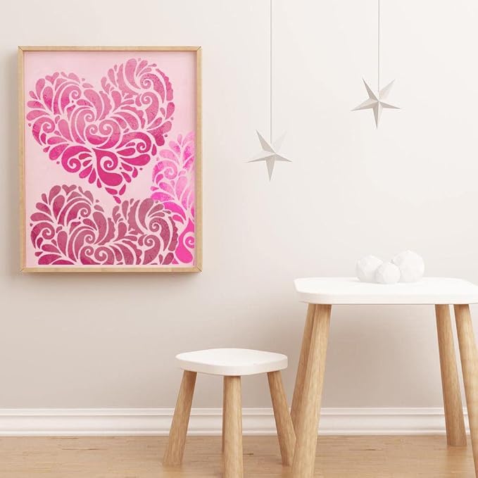 Large 12x12 Inch Mandala Heart Stencil - Image 6