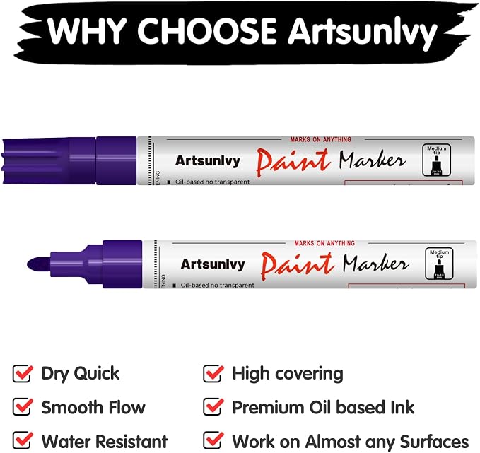 Purple Paint Pens Permanent Markers - Image 6