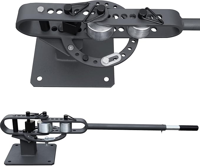 KAKA INDUSTRIAL Bench Top Metal Bender, Manual Flat Bar Bender with 7 Dies, Compact Metal Bender Machine YP-9