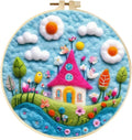 CaptainCrafts Needle Felting Kit, Wool Felt Supplies, Embroidery Hoops by CaptainCrafts