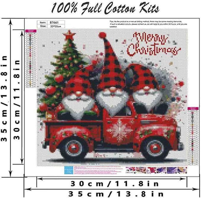 Christmas Cross Stitch Kits for Adults Beginner, Gnome Counted Cross Stitch - Image 2