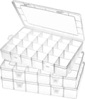 Gbivbe Large 24 Grids Plastic Organizer Box Adjustable Dividers, Art DIY Crafts by Gbivbe