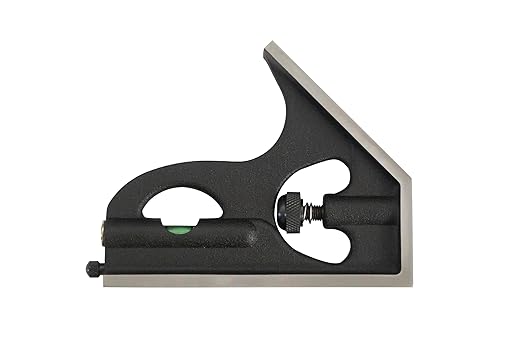 12-Inch Machinist Combination Square – 16R Graduation (1/32", 1/64", 1/50", 1/100") with Adjustable Head and Spirit Level, Made in US