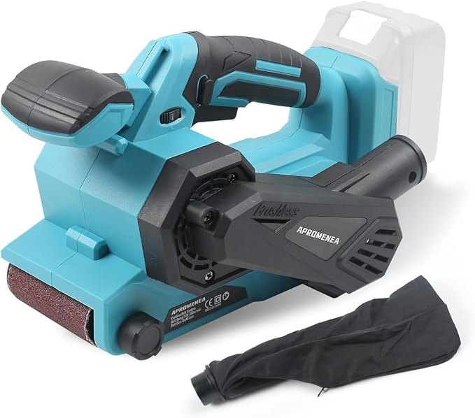 Cordless Belt Sander,18 Inch for Makita Battery 18V, Brushless Electric Power Belt Sander with 6 Variable-speed,Portable Handheld Belt Sander Professional Polishing Tool for Rust Removal,Woodworking