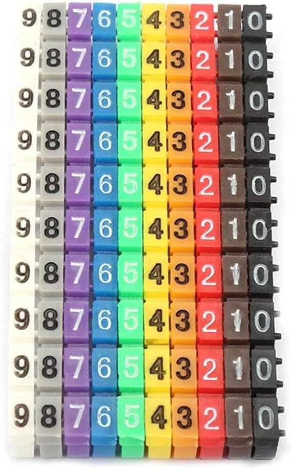 Clip on Wire Markers, Wire Number Labels Colorful Wire Numbering Marker Tube Cable Marker for Marking The Color Coded Cables(100PCS -2.5MM 2.5)