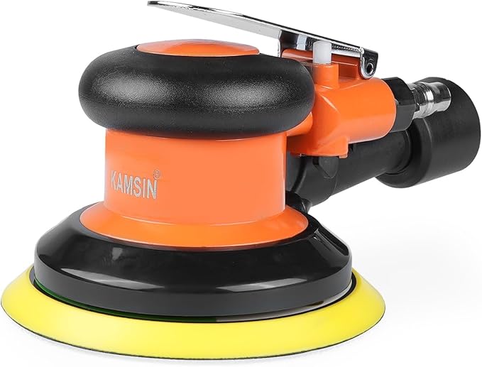 Pneumatic Random Orbital Sander 5" Air Palm Sander, Speed Adjustable Professoinal Da Sander for Woodworking, Metal and Auto Bodywork