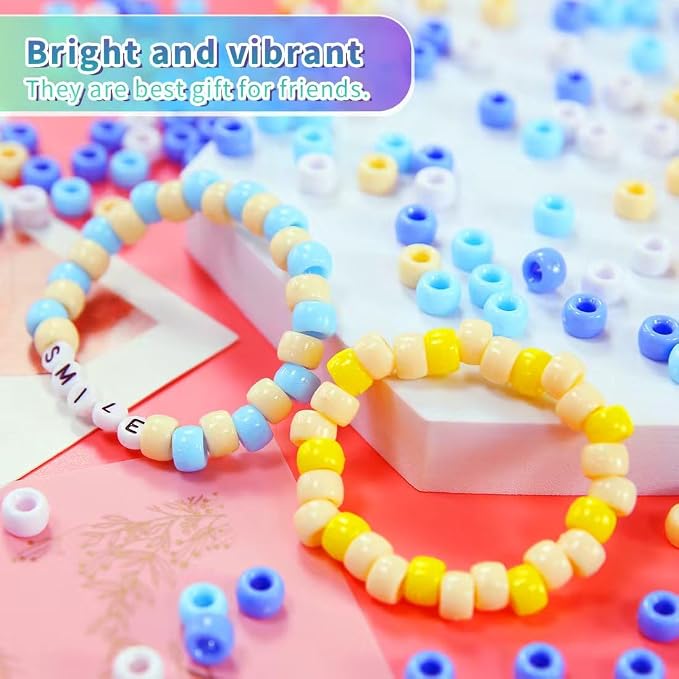 IOOLEEM 4000pcs Macaron Candy Colors Pony Beads, Beads - Image 6
