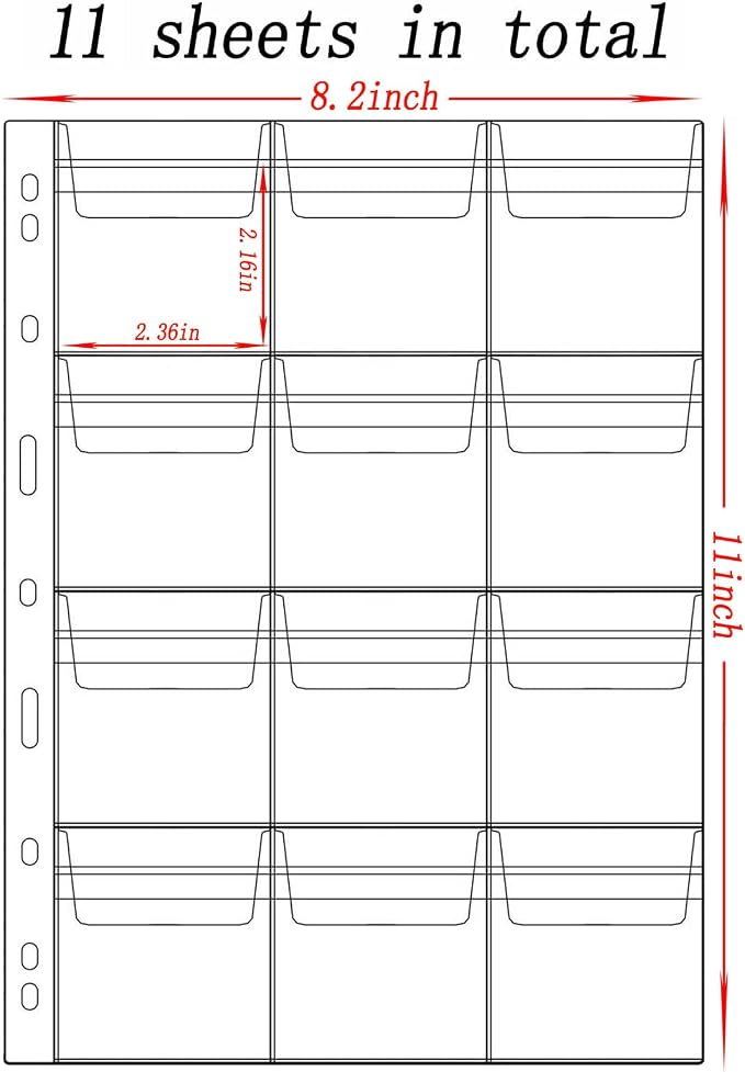 132 Pockets Coin Binder Collection Supplies Pages, Standard 9 Hole Coin - Image 2