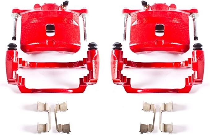 Power Stop Front S2658 Pair of High-Temp Red Powder Coated Calipers for Acura EL 2001-2005, Honda Civic 2001-2005 [Model Specific]