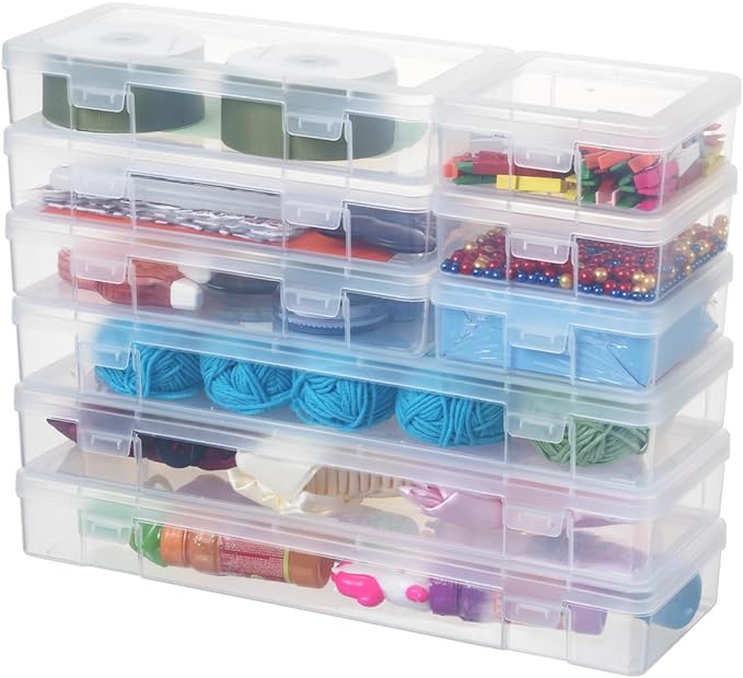 novelinks Clear Pencil Box and Small Plastic Storage Containers - Image 2