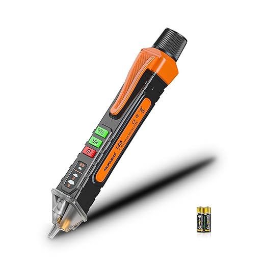 MUFASHA Non-Contact Voltage Tester with LED Flashlight, Buzzer Alarm, AC Voltage Detector Pen,Test Range 12V - 1000V & Live/Null Wire Judgment